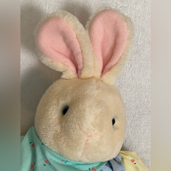 VTG Eden Bunny Rabbit Easter Plush Blue Romper Overalls Stuffed Toy 15” - Picture 2 of 13